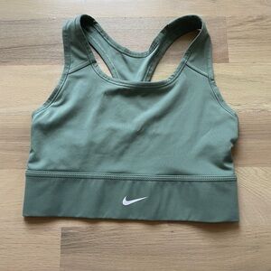 Nike Women's Green Swoosh Medium Support Non-Padded Sports Bra